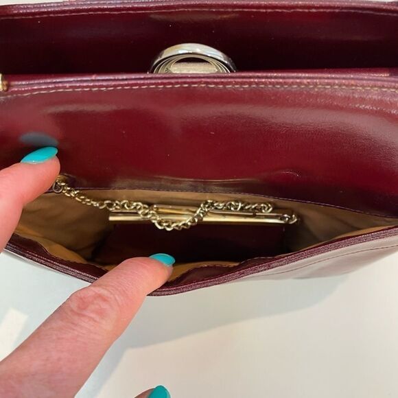 Vintage Lou Tayler Italy Leather Handbag with Attached Mirror and Change Purse - Picture 4 of 11